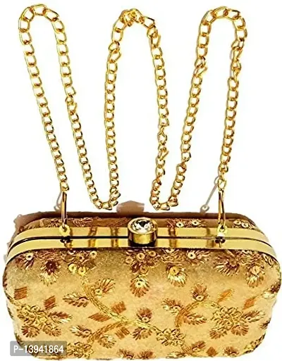 Aadtya- Women's Clutch Purse with Detachable Sling Gold : Amazon.in: Fashion